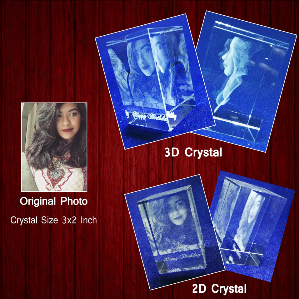 3d Rectable crystal glass block photo crystal