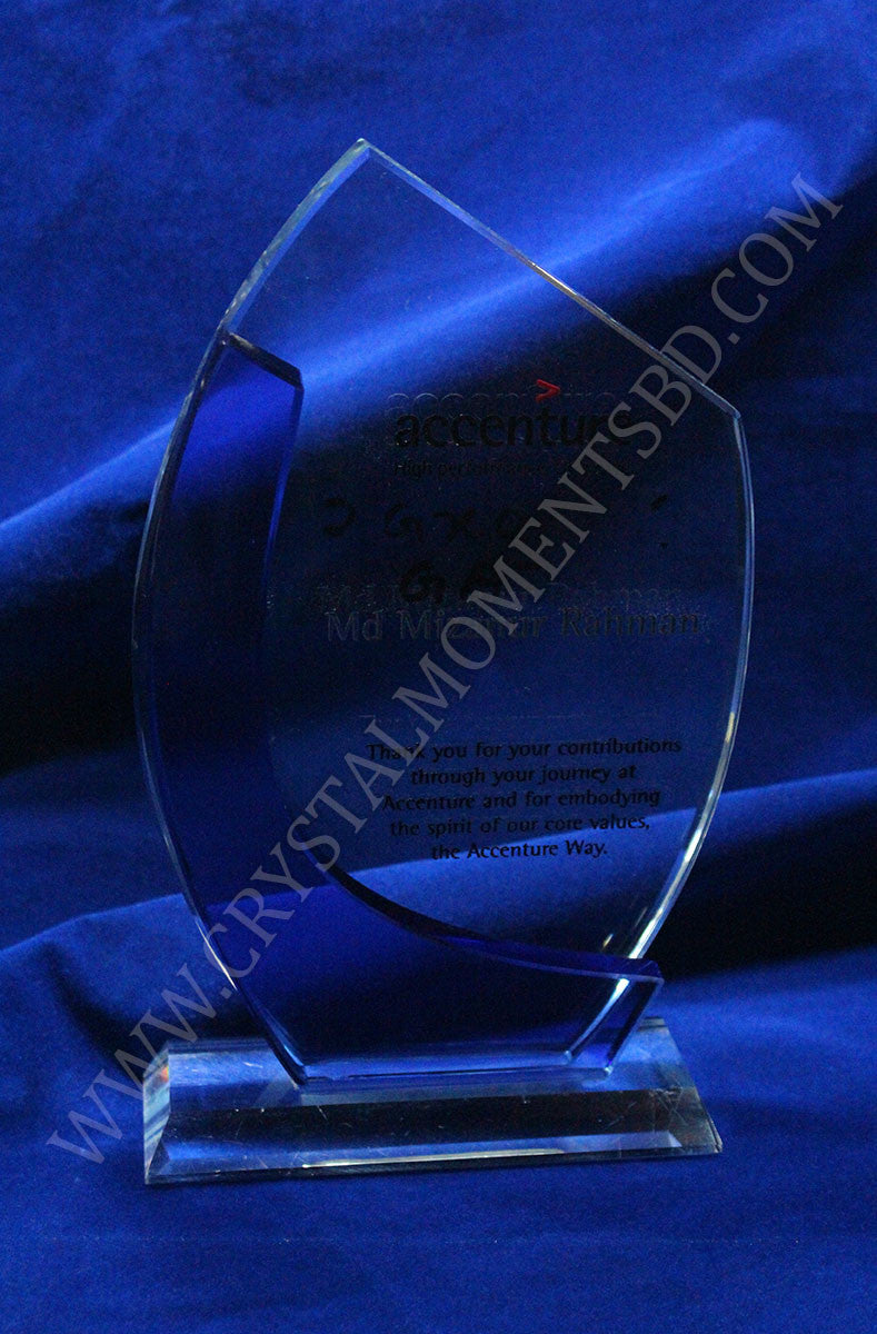Blue Accented Crystal Plaque - Crystal Moments