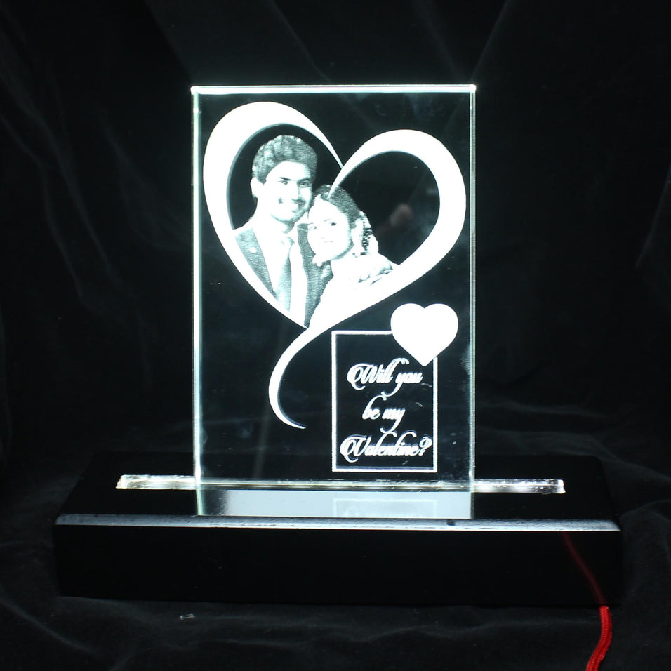 Crystal Photo Frame with LED Base - Crystal Moments
