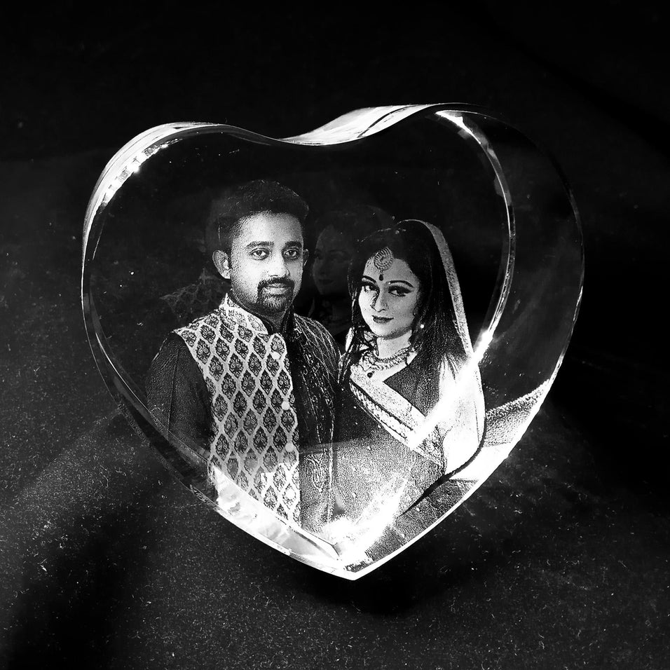 Personalized Heart Shape 3d Photo Crystal - Crystal Moments