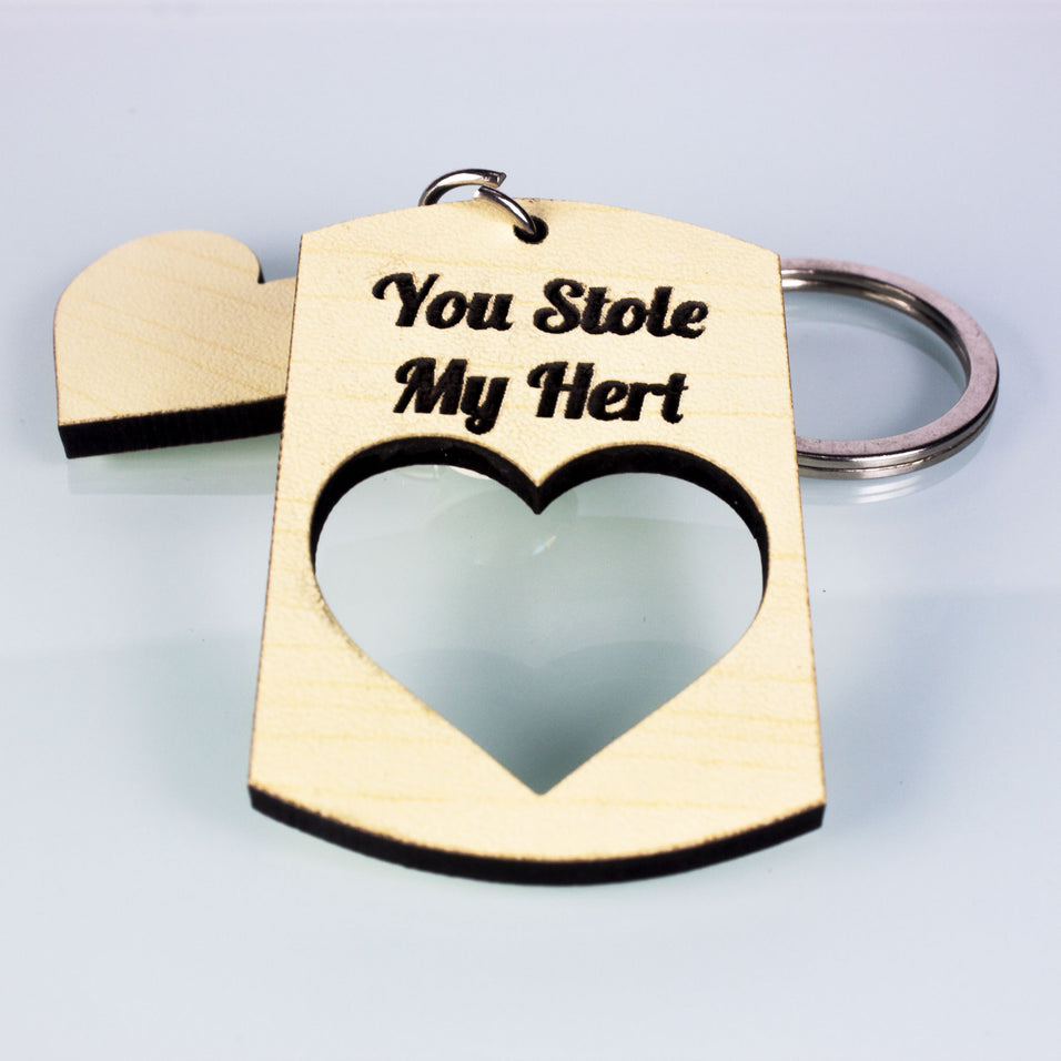 Personalized Wooden Rectangle Key Ring